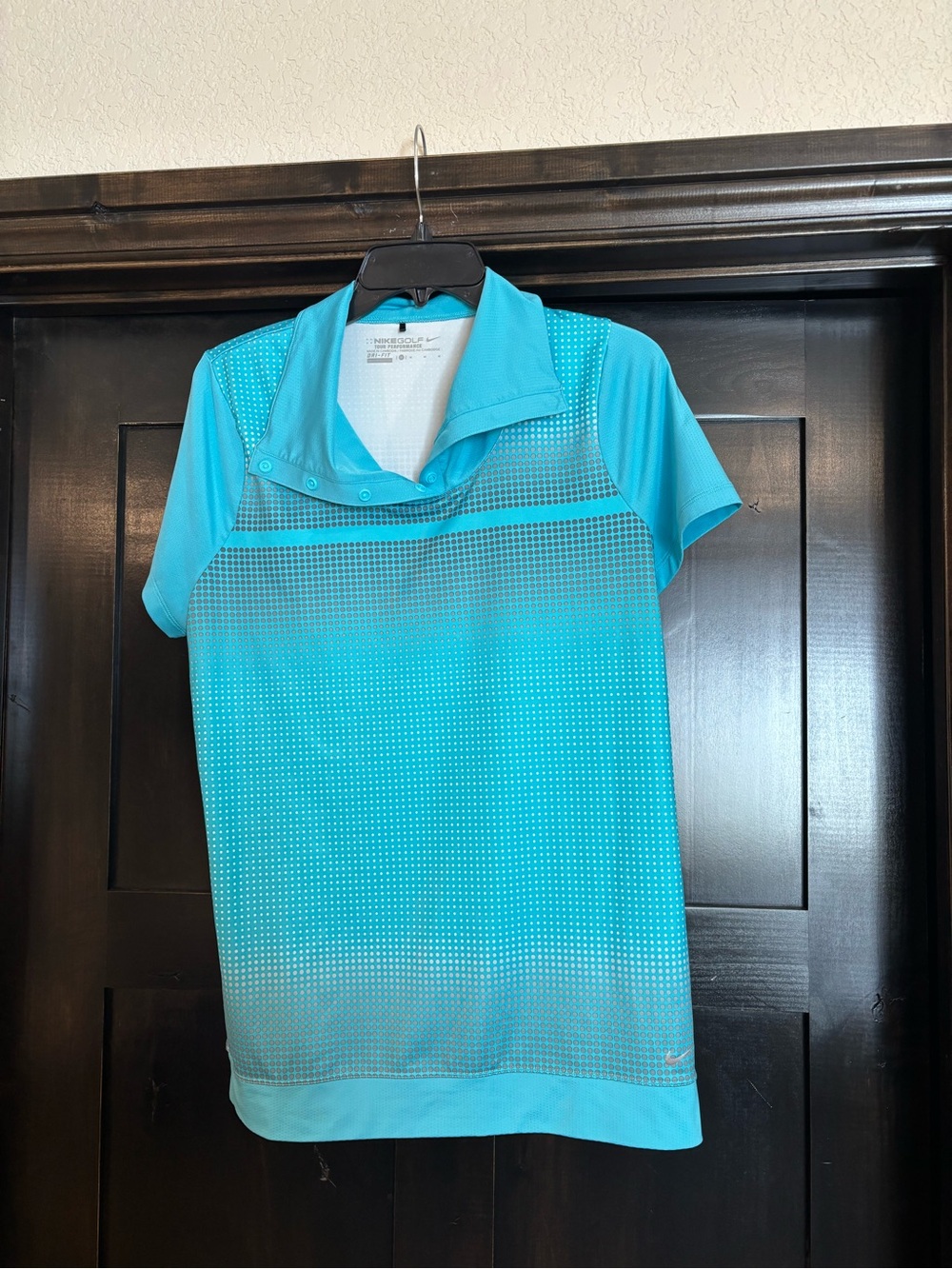 Nike Golf Tour Performance Dri-Fit Short Sleeve Shirt Teal Size Medium